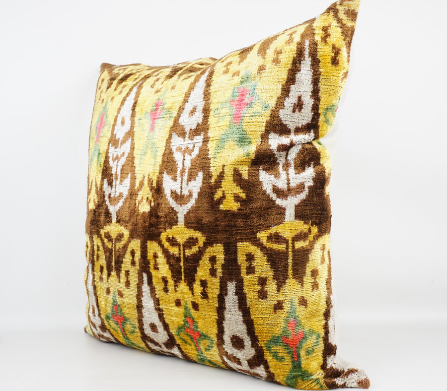 HANDMADE  IKAT SILK/VELVET PILLOWCASE