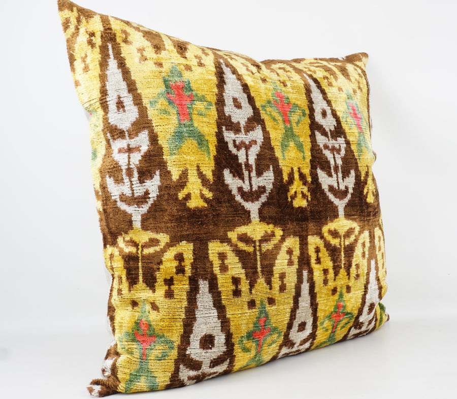 HANDMADE  IKAT SILK/VELVET PILLOWCASE