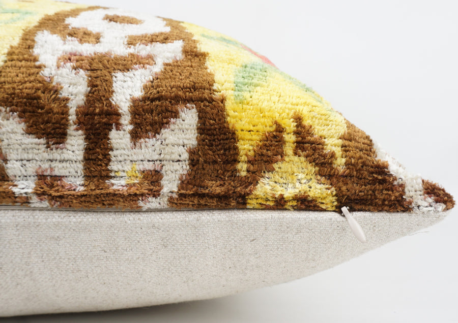 HANDMADE  IKAT SILK/VELVET PILLOWCASE