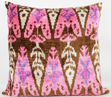 HANDMADE  IKAT SILK/VELVET PILLOWCASE