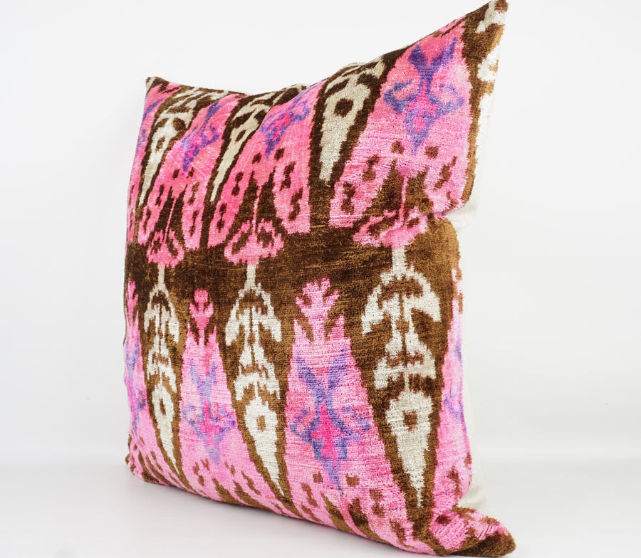 HANDMADE  IKAT SILK/VELVET PILLOWCASE