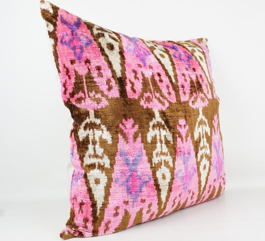 HANDMADE  IKAT SILK/VELVET PILLOWCASE