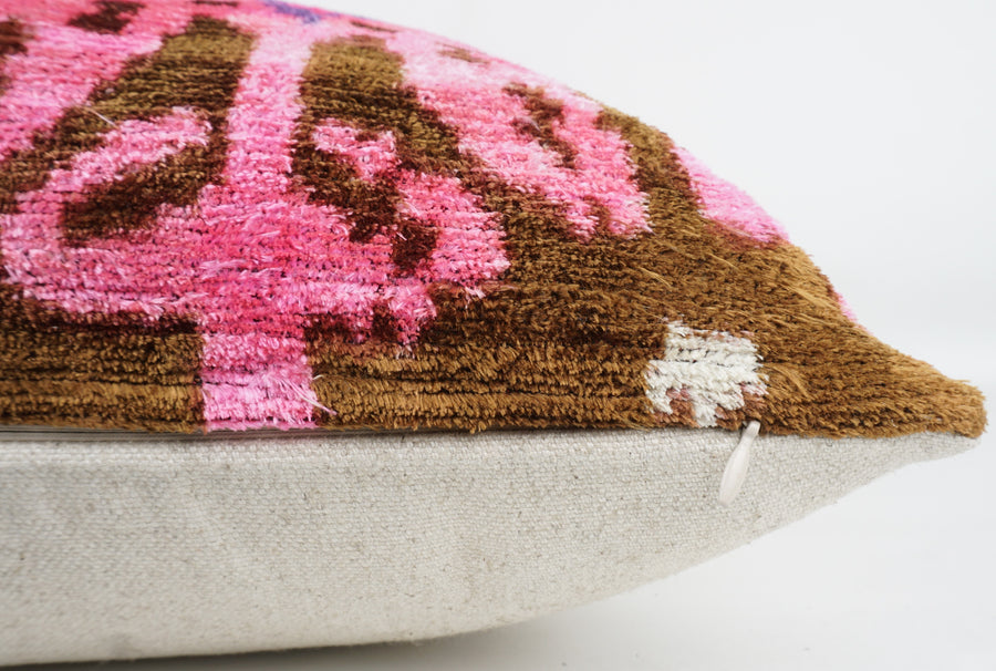 HANDMADE  IKAT SILK/VELVET PILLOWCASE