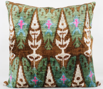 HANDMADE  IKAT SILK/VELVET PILLOWCASE