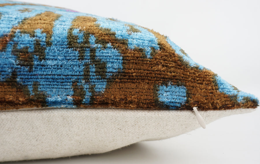 HANDMADE  IKAT SILK/VELVET PILLOWCASE