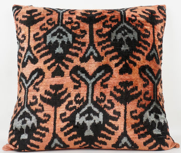 HANDMADE- IKAT SILK/VELVET PILLOWCASE