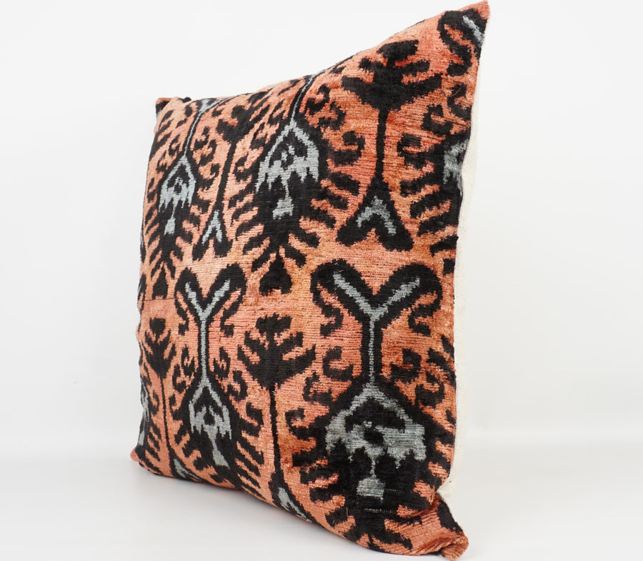 HANDMADE- IKAT SILK/VELVET PILLOWCASE