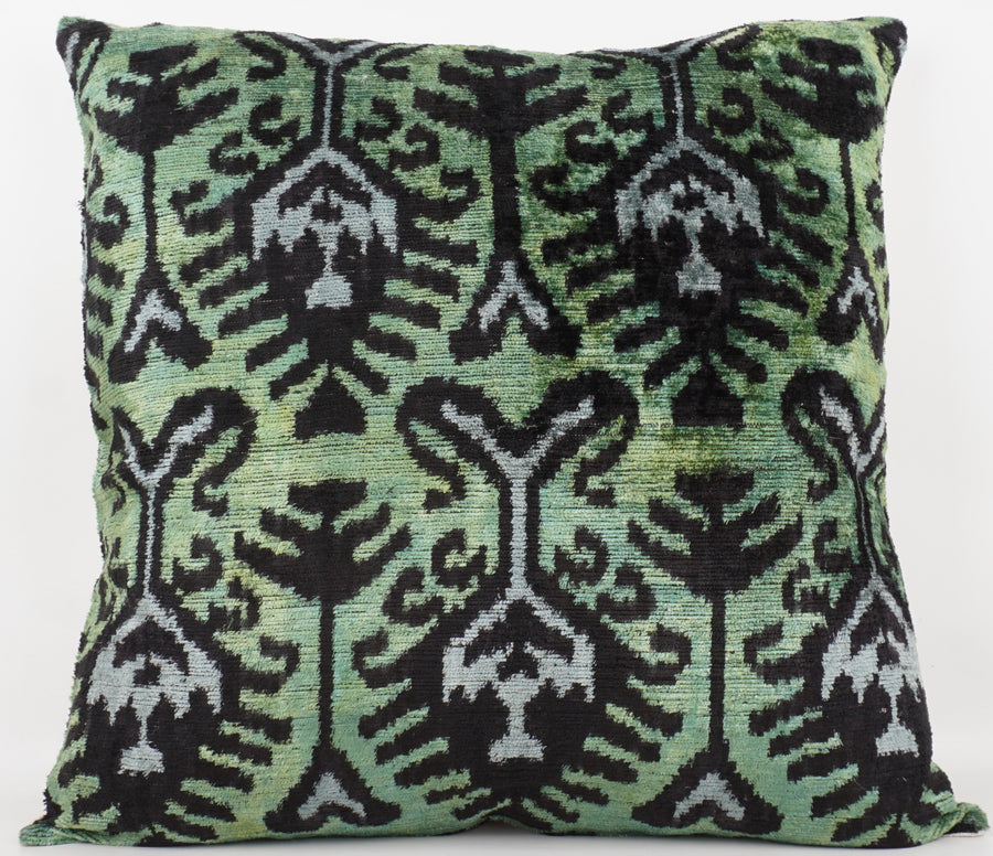 HANDMADE- IKAT SILK/VELVET PILLOWCASE