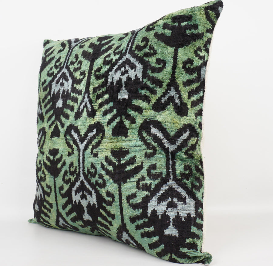 HANDMADE- IKAT SILK/VELVET PILLOWCASE