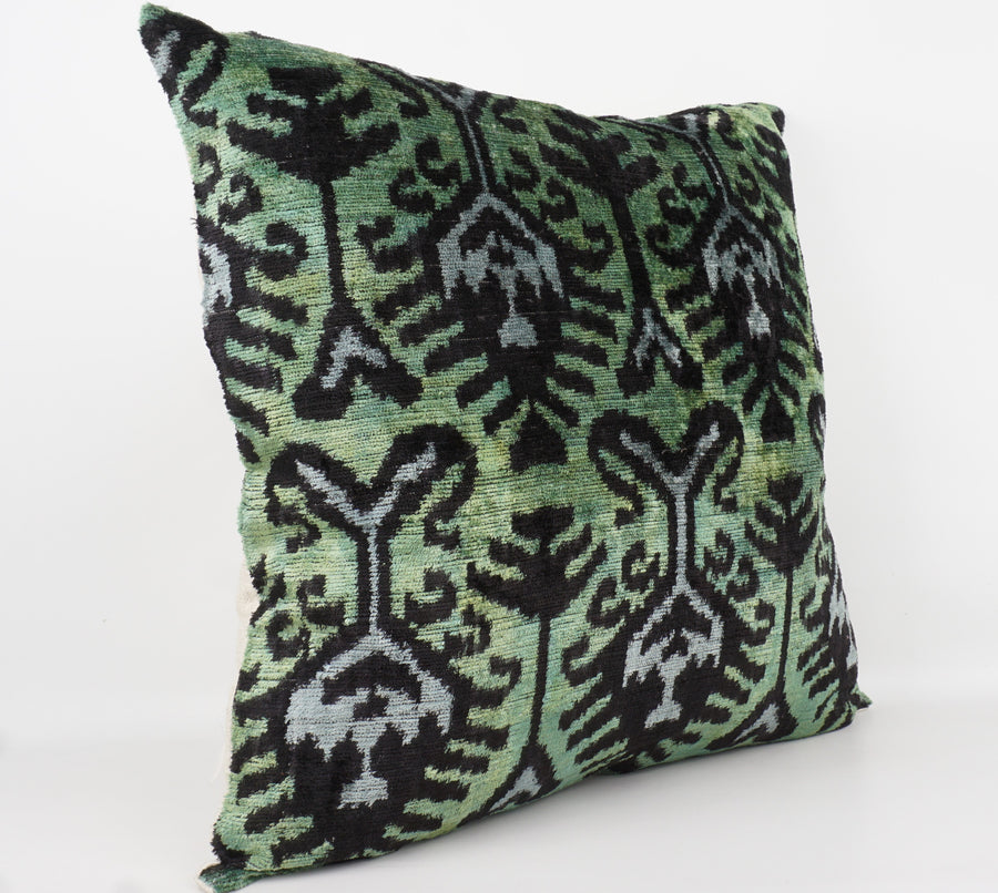 HANDMADE- IKAT SILK/VELVET PILLOWCASE