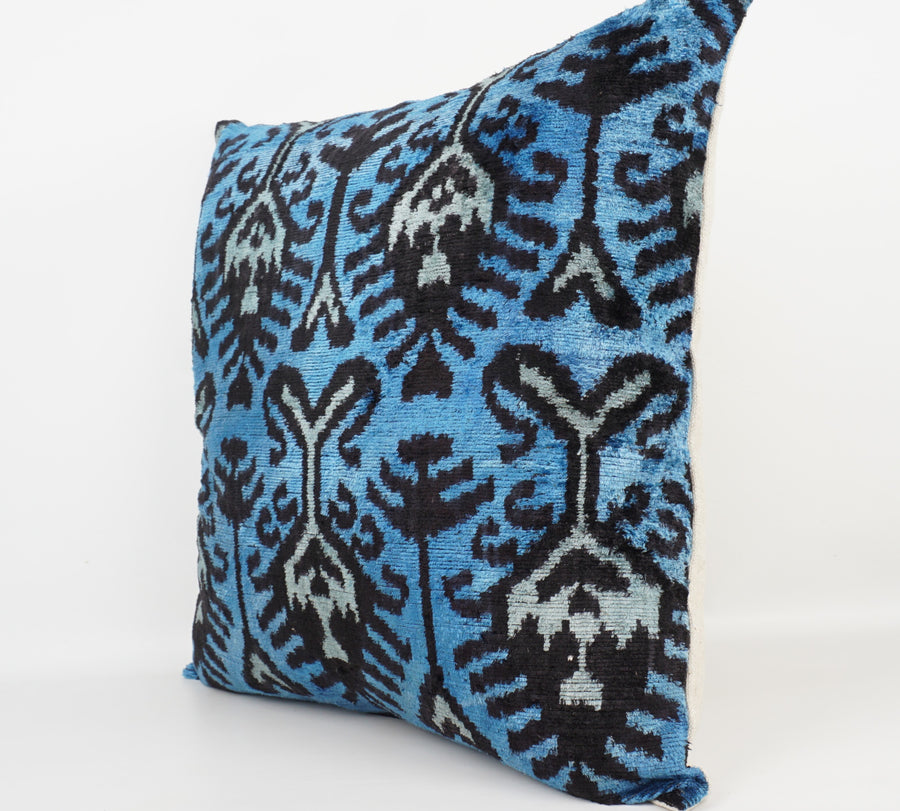 HANDMADE- IKAT SILK/VELVET PILLOWCASE