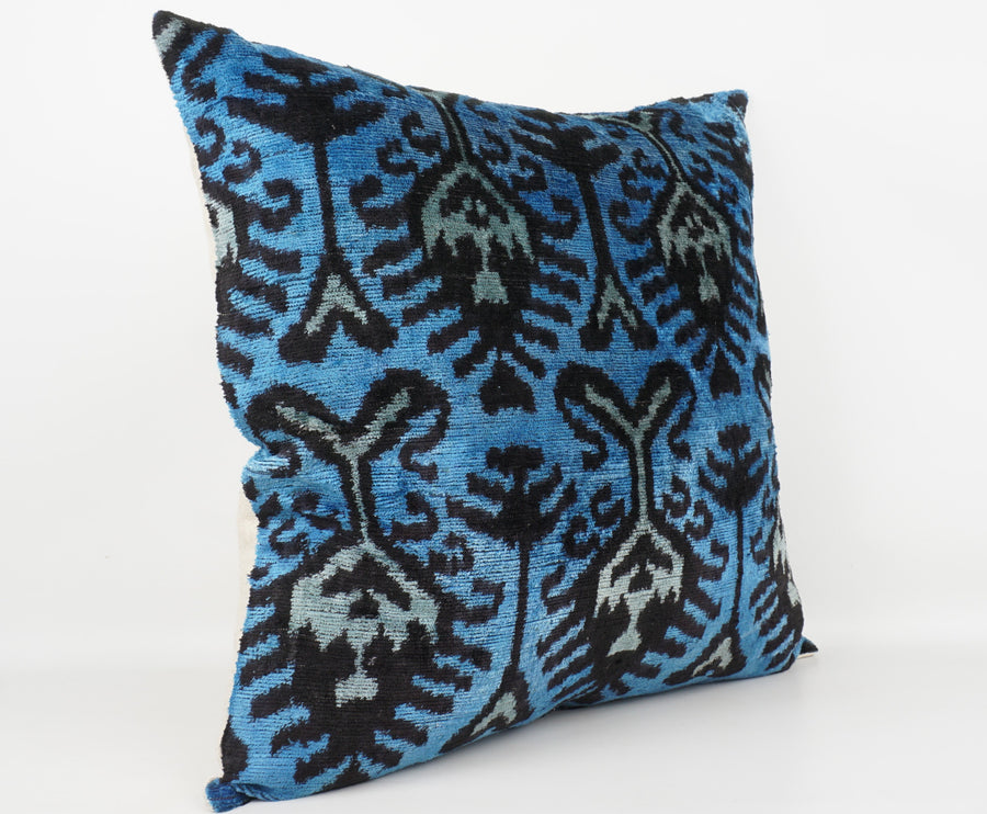 HANDMADE- IKAT SILK/VELVET PILLOWCASE