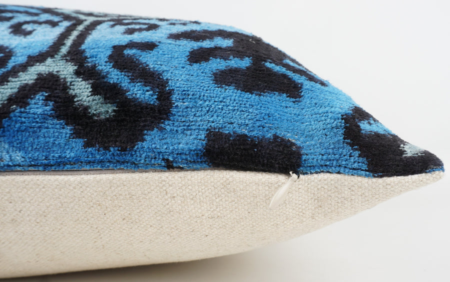 HANDMADE- IKAT SILK/VELVET PILLOWCASE