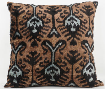 HANDMADE- IKAT SILK/VELVET PILLOWCASE