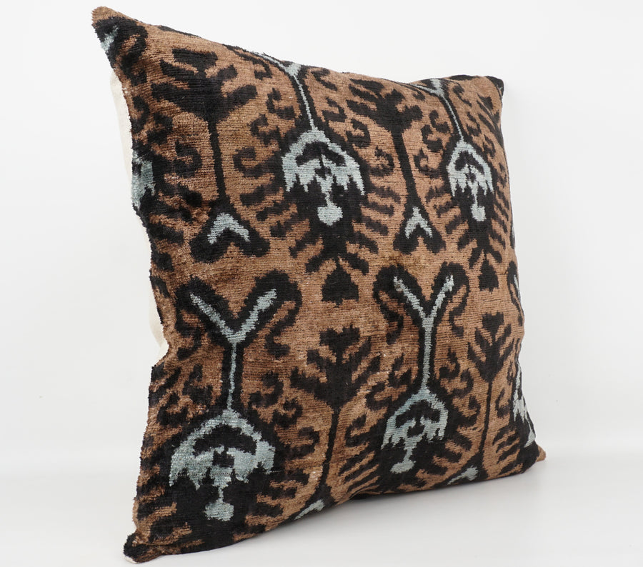 HANDMADE- IKAT SILK/VELVET PILLOWCASE