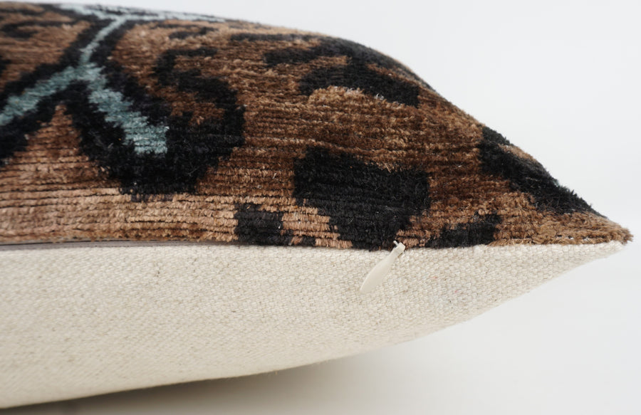 HANDMADE- IKAT SILK/VELVET PILLOWCASE