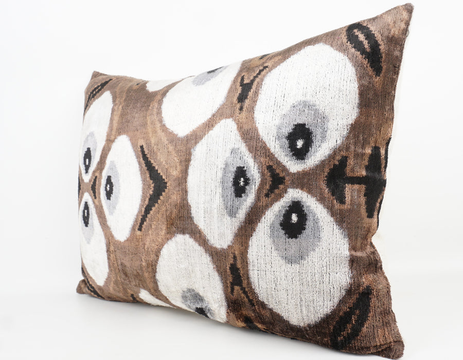 HANDMADE- IKAT SILK/VELVET PILLOWCASE