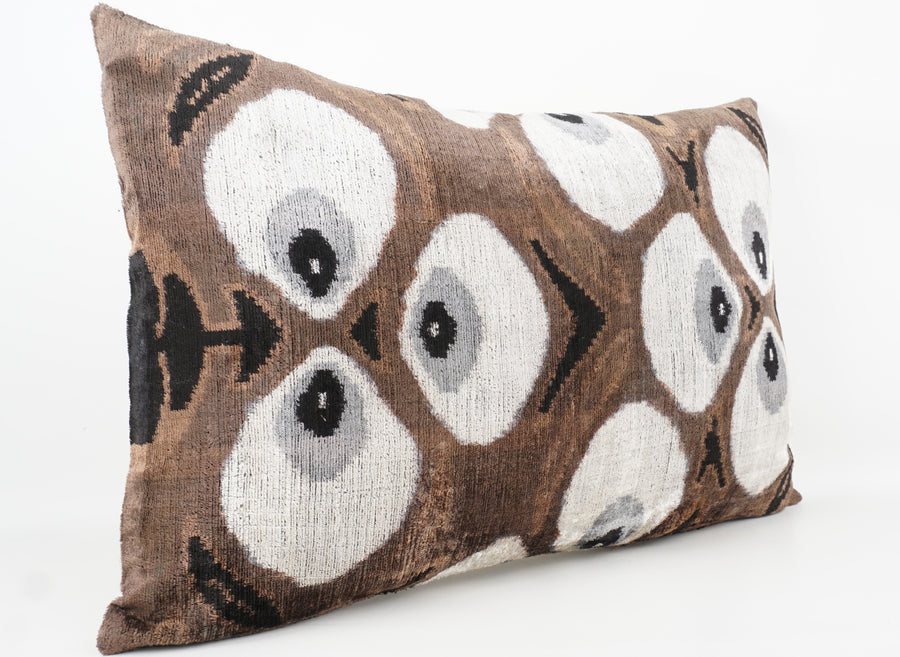 HANDMADE- IKAT SILK/VELVET PILLOWCASE