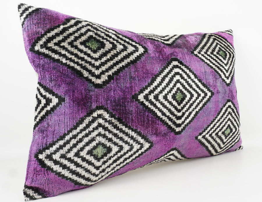 HANDMADE- IKAT SILK/VELVET PILLOWCASE