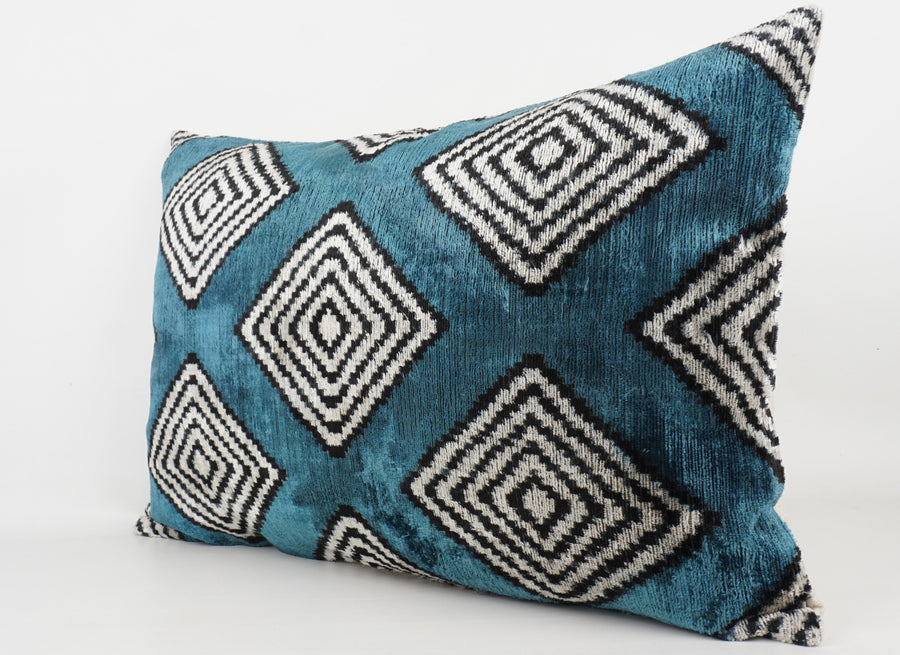 HANDMADE- IKAT SILK/VELVET PILLOWCASE