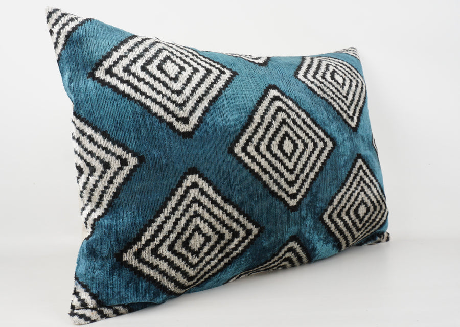 HANDMADE- IKAT SILK/VELVET PILLOWCASE