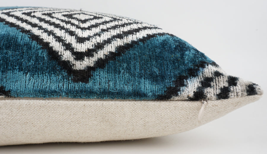 HANDMADE- IKAT SILK/VELVET PILLOWCASE