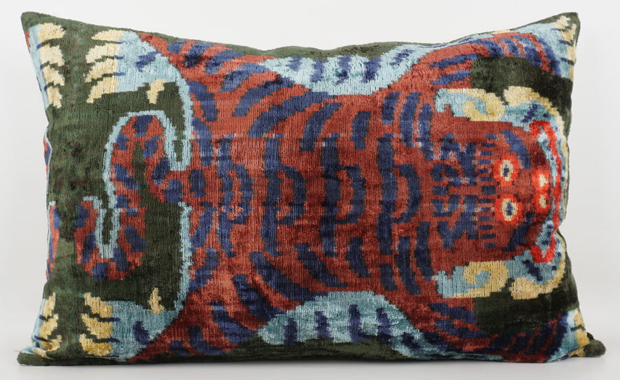 HANDMADE- IKAT SILK/VELVET PILLOWCASE