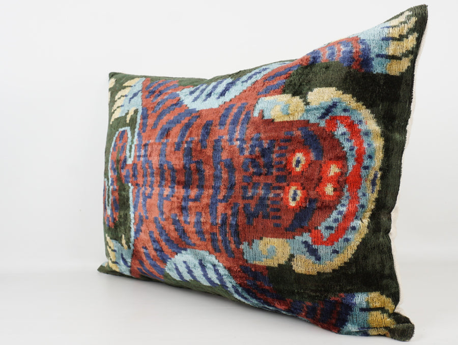 HANDMADE- IKAT SILK/VELVET PILLOWCASE