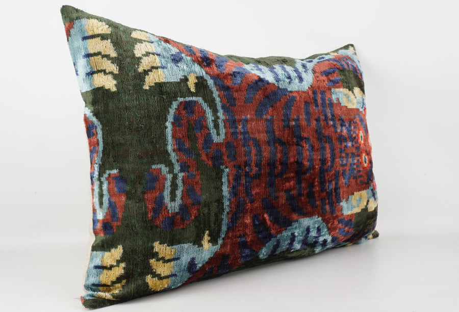HANDMADE- IKAT SILK/VELVET PILLOWCASE