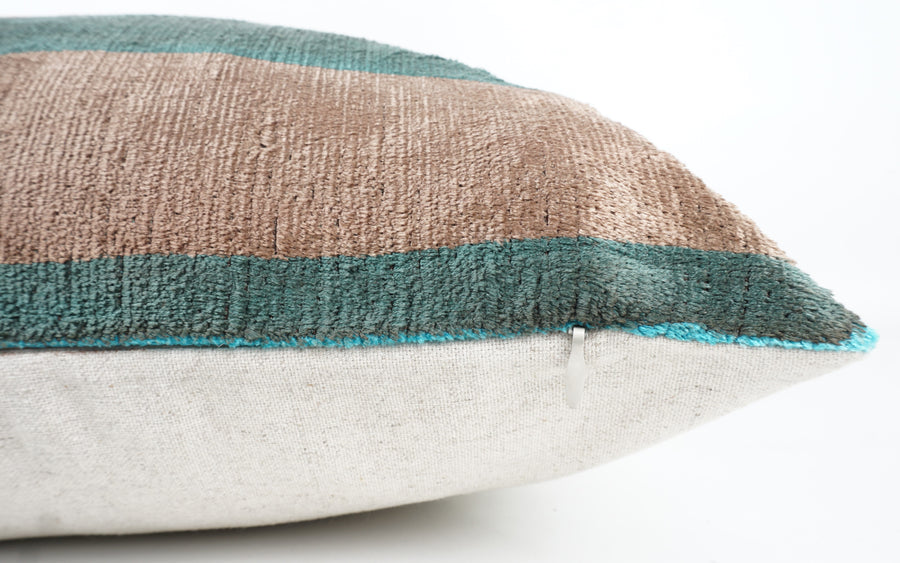 HANDMADE- IKAT SILK/VELVET PILLOWCASE