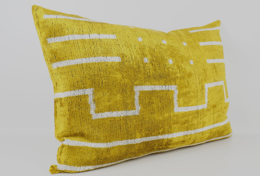HANDMADE- IKAT SILK/VELVET PILLOWCASE