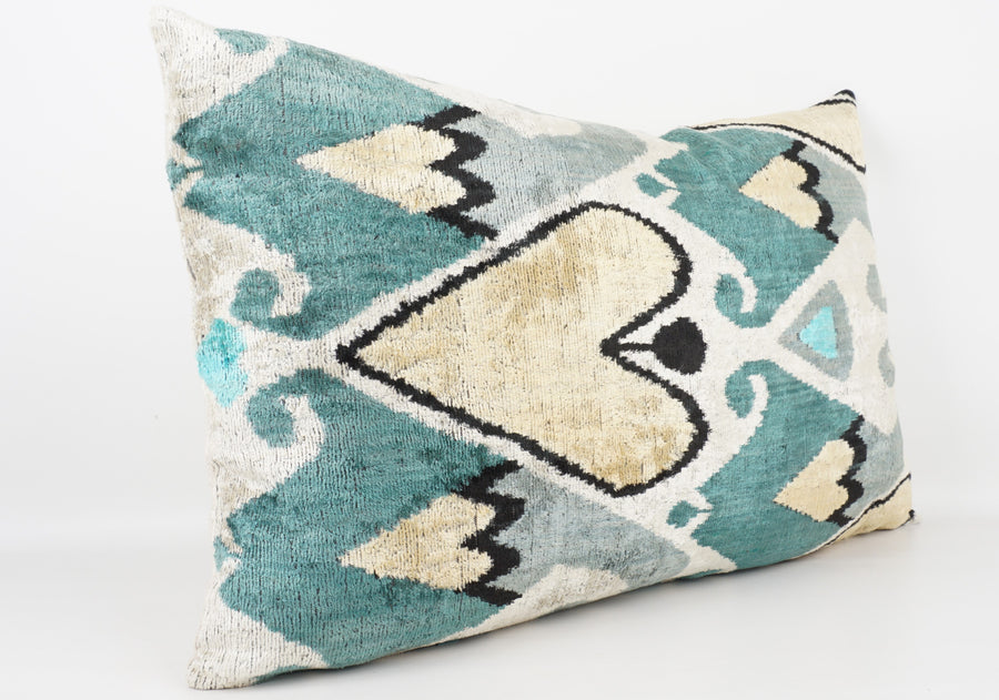 HANDMADE- IKAT SILK/VELVET PILLOWCASE