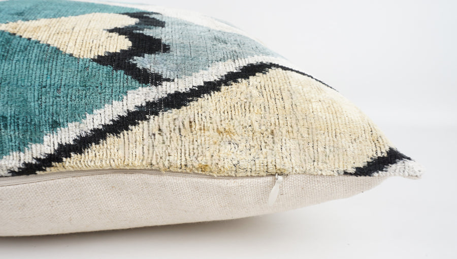 HANDMADE- IKAT SILK/VELVET PILLOWCASE