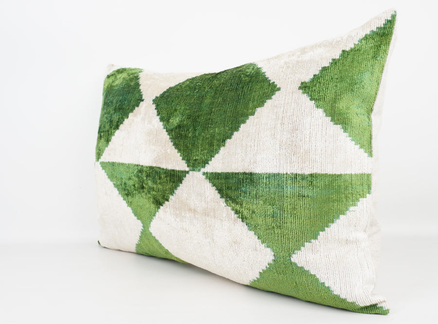 HANDMADE- IKAT SILK/VELVET PILLOWCASE