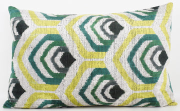 HANDMADE- IKAT SILK/VELVET PILLOWCASE