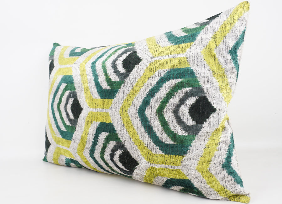 HANDMADE- IKAT SILK/VELVET PILLOWCASE