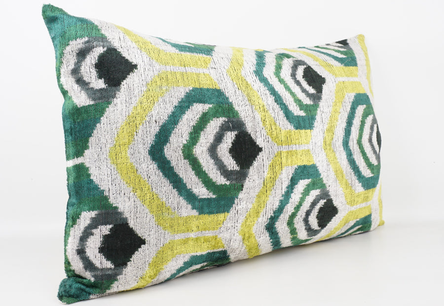 HANDMADE- IKAT SILK/VELVET PILLOWCASE