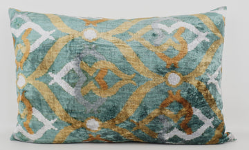 HANDMADE- IKAT SILK/VELVET PILLOWCASE