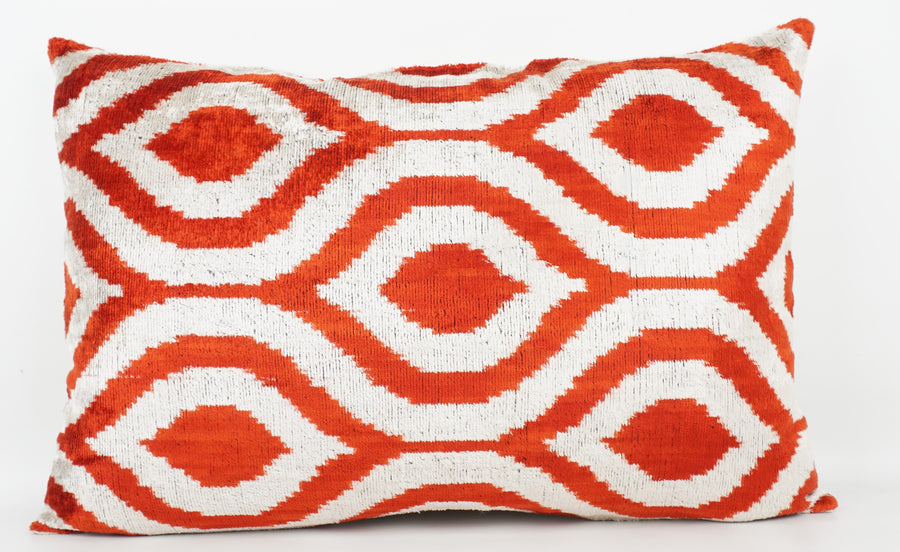 HANDMADE- IKAT SILK/VELVET PILLOWCASE