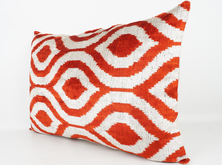 HANDMADE- IKAT SILK/VELVET PILLOWCASE