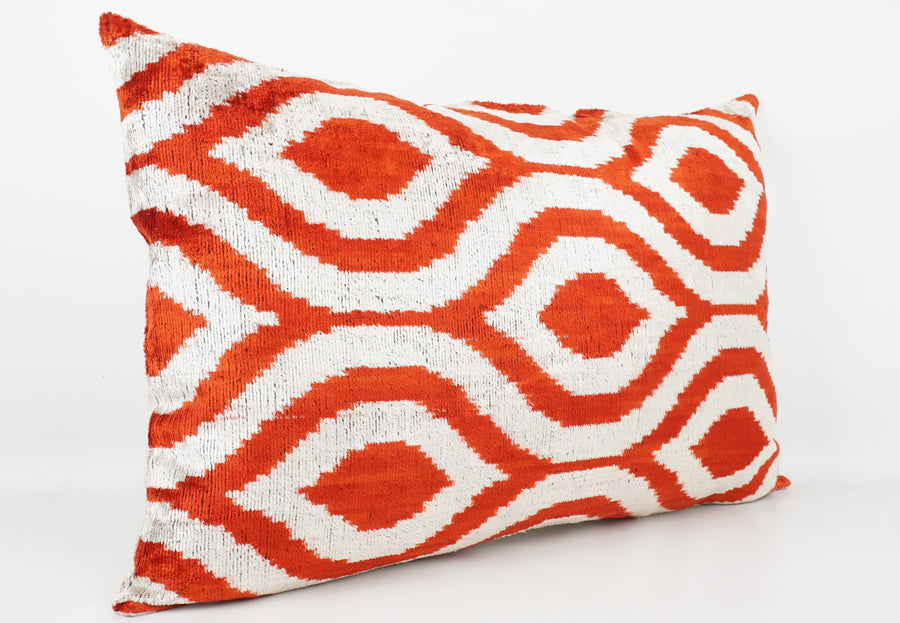 HANDMADE- IKAT SILK/VELVET PILLOWCASE