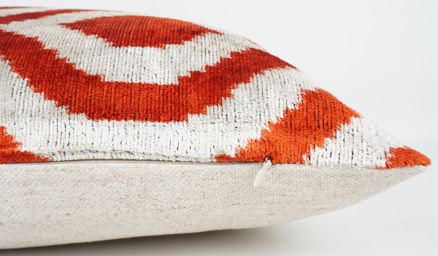 HANDMADE- IKAT SILK/VELVET PILLOWCASE