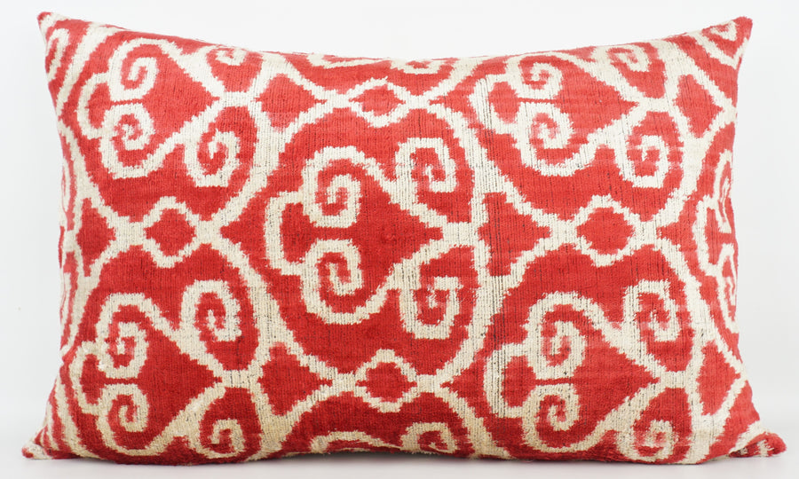 HANDMADE- IKAT SILK/VELVET PILLOWCASE