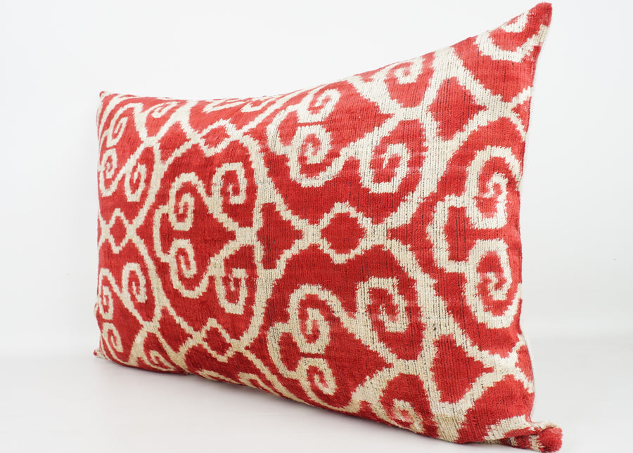 HANDMADE- IKAT SILK/VELVET PILLOWCASE