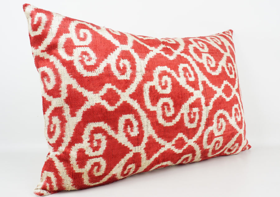 HANDMADE- IKAT SILK/VELVET PILLOWCASE