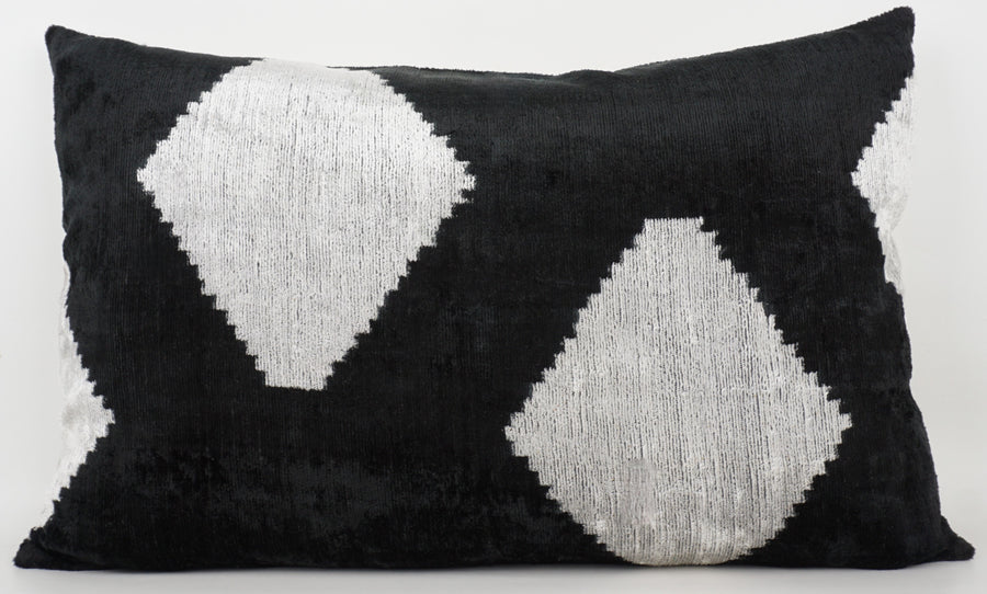HANDMADE- IKAT SILK/VELVET PILLOWCASE
