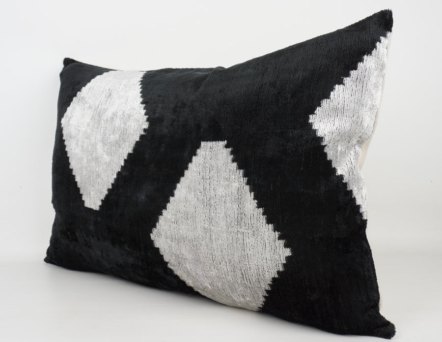 HANDMADE- IKAT SILK/VELVET PILLOWCASE