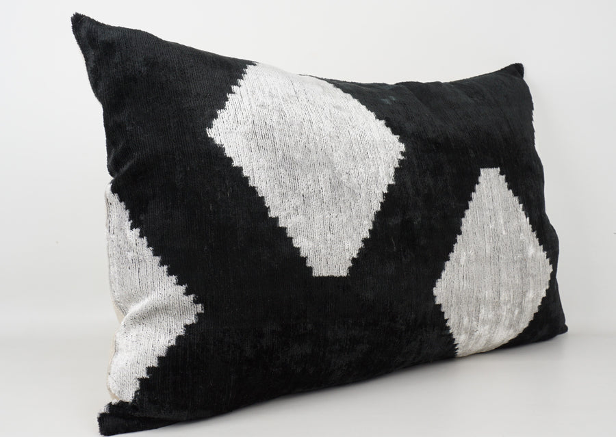 HANDMADE- IKAT SILK/VELVET PILLOWCASE