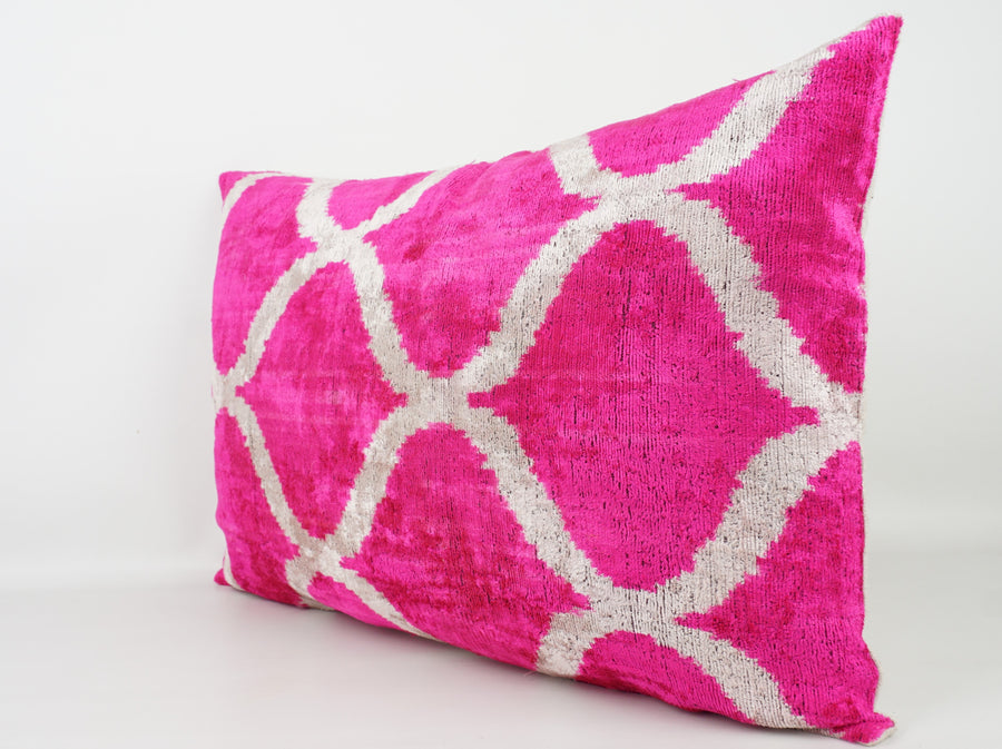 HANDMADE- IKAT SILK/VELVET PILLOWCASE