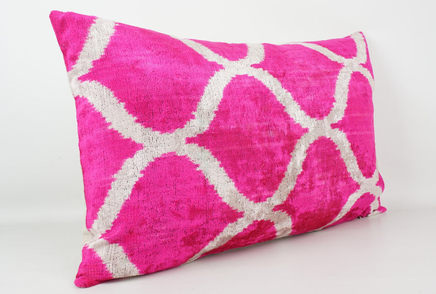 HANDMADE- IKAT SILK/VELVET PILLOWCASE